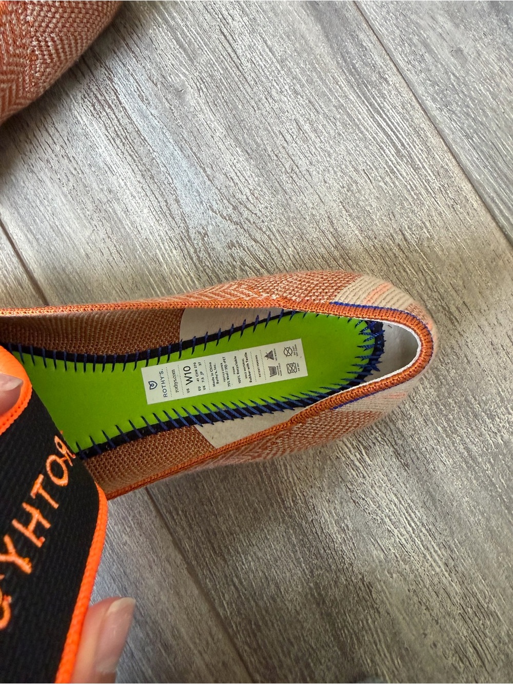 Rothy’s The Point ballet flats camel/orange Herringbone pattern size 10 - Picture 6 of 7